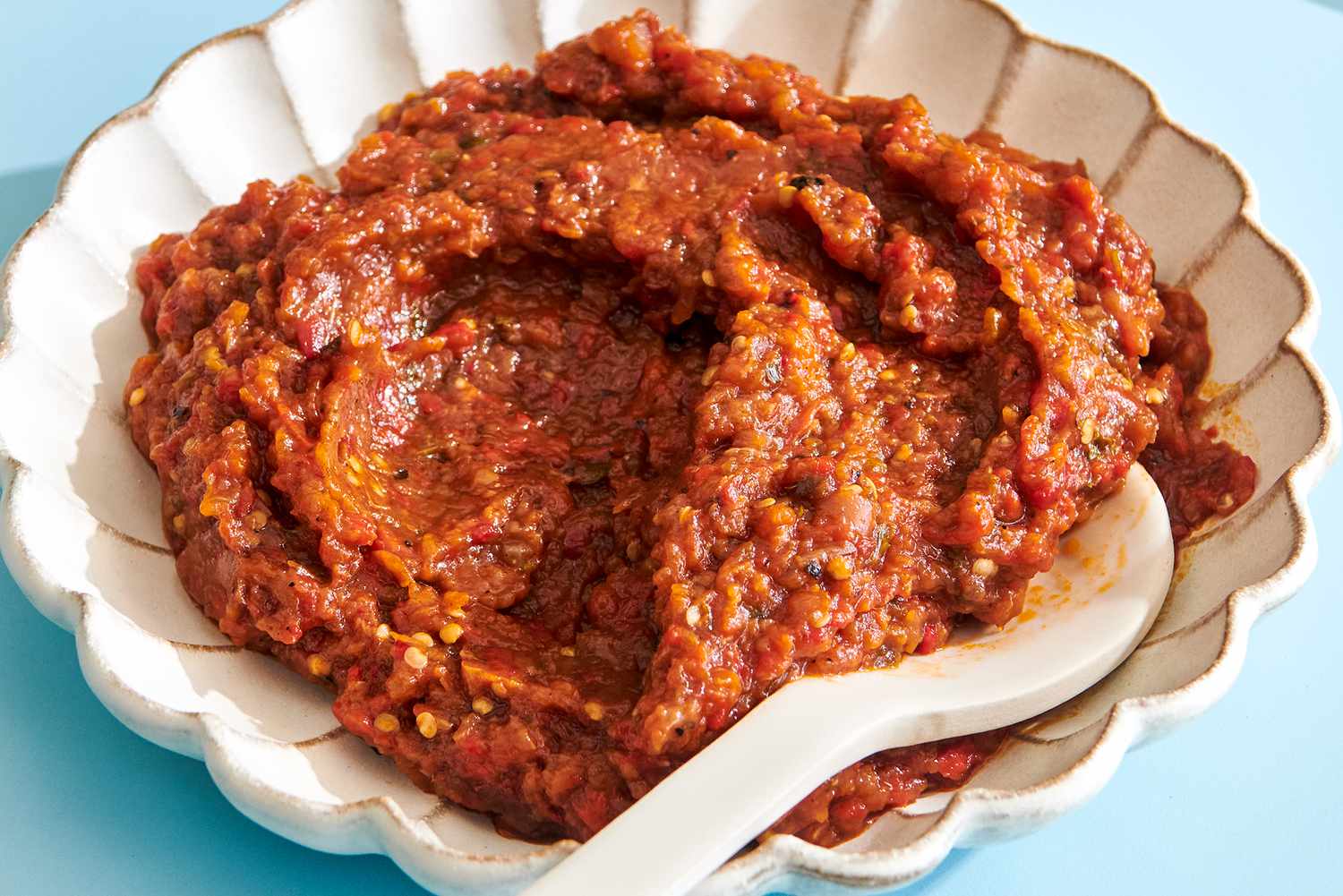 Ikra (Икра) - Smoky eggplant caviar spread with vegetables. Perfect appetizer or sandwich filling.