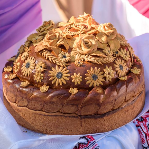Korovai - Traditional Ukrainian wedding bread with intricate decorations. A symbol of prosperity and happiness.
