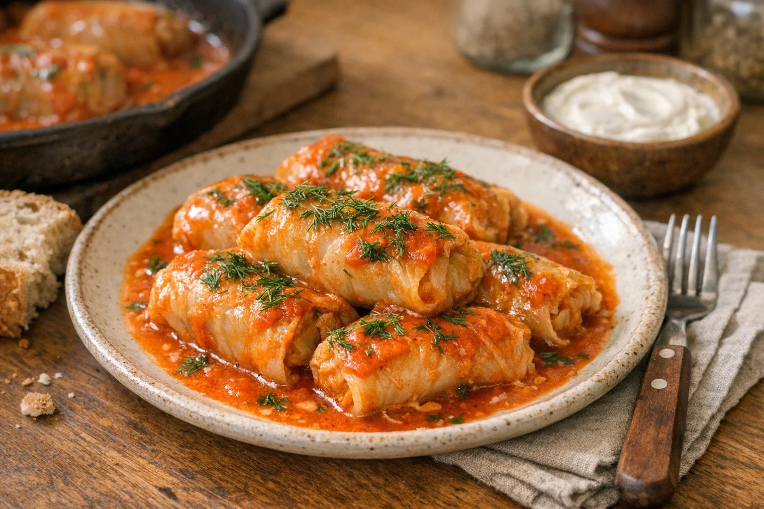 Golubtsi (Голубцы) Golubtsi (Голубцы) recipe photo: Cabbage rolls stuffed with meat and rice, braised in tomato sauce until tender and flavorful