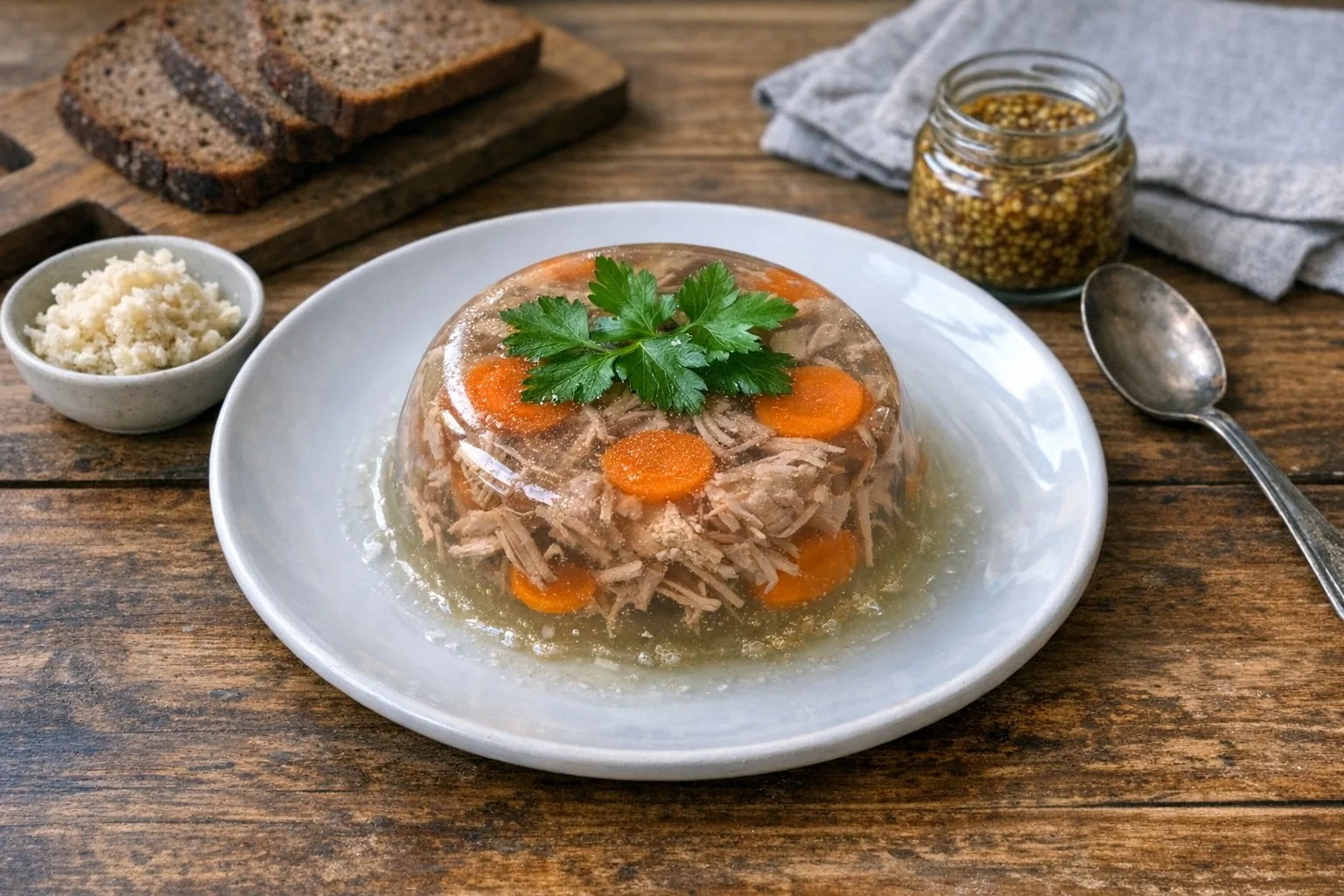Holodets (Холодец) Holodets (Холодец) recipe photo: Traditional Slavic meat jelly made from slow-cooked pork and beef. A festive cold appetizer